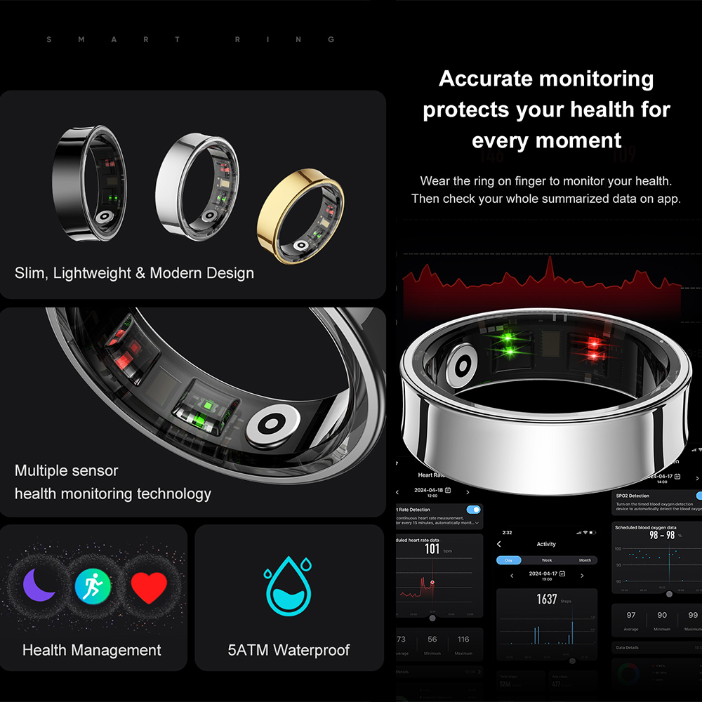 R09 Stainless Steel Smart Ring - Temperature Ring Skin 리뷰 및 가격