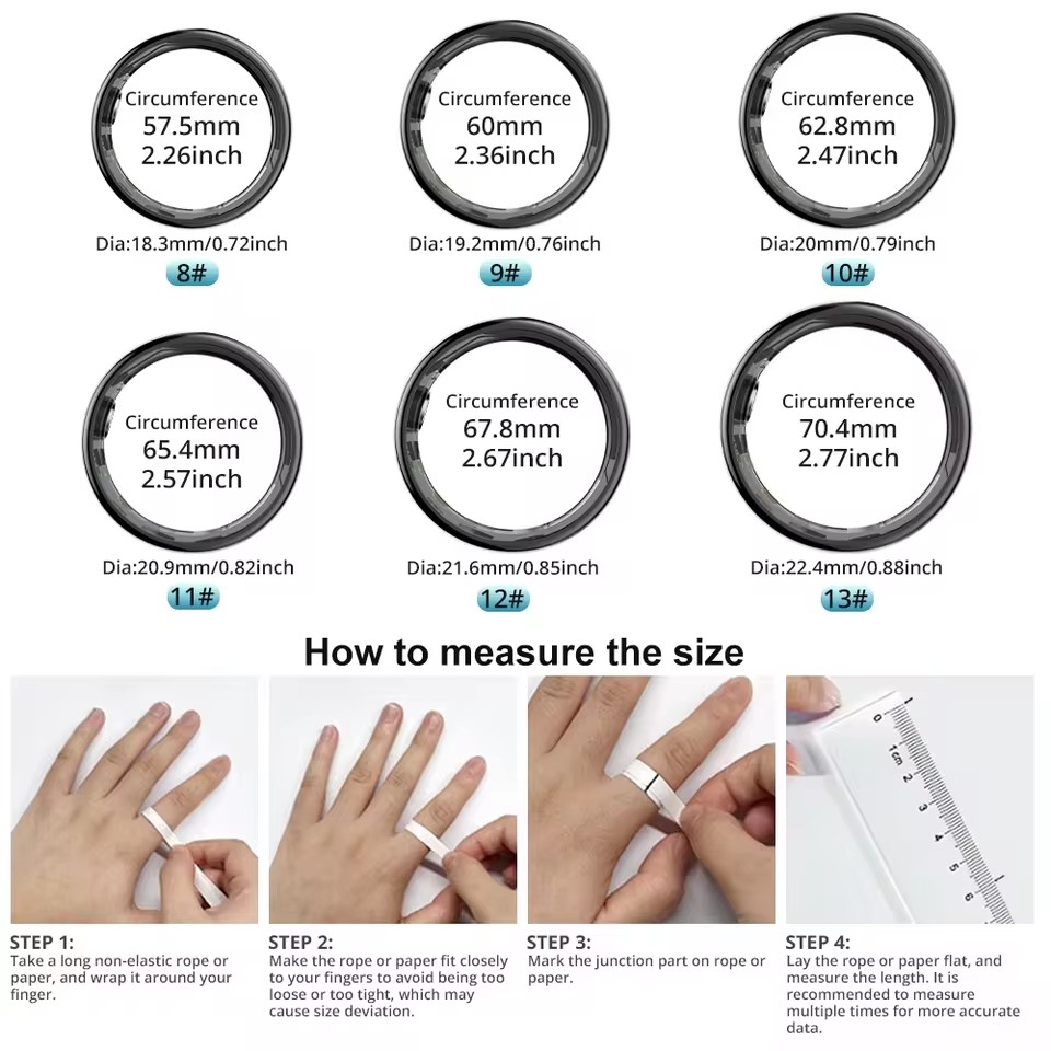 Smart Ring Men Women with Char - Temperature Ring Skin 리뷰 및 가격