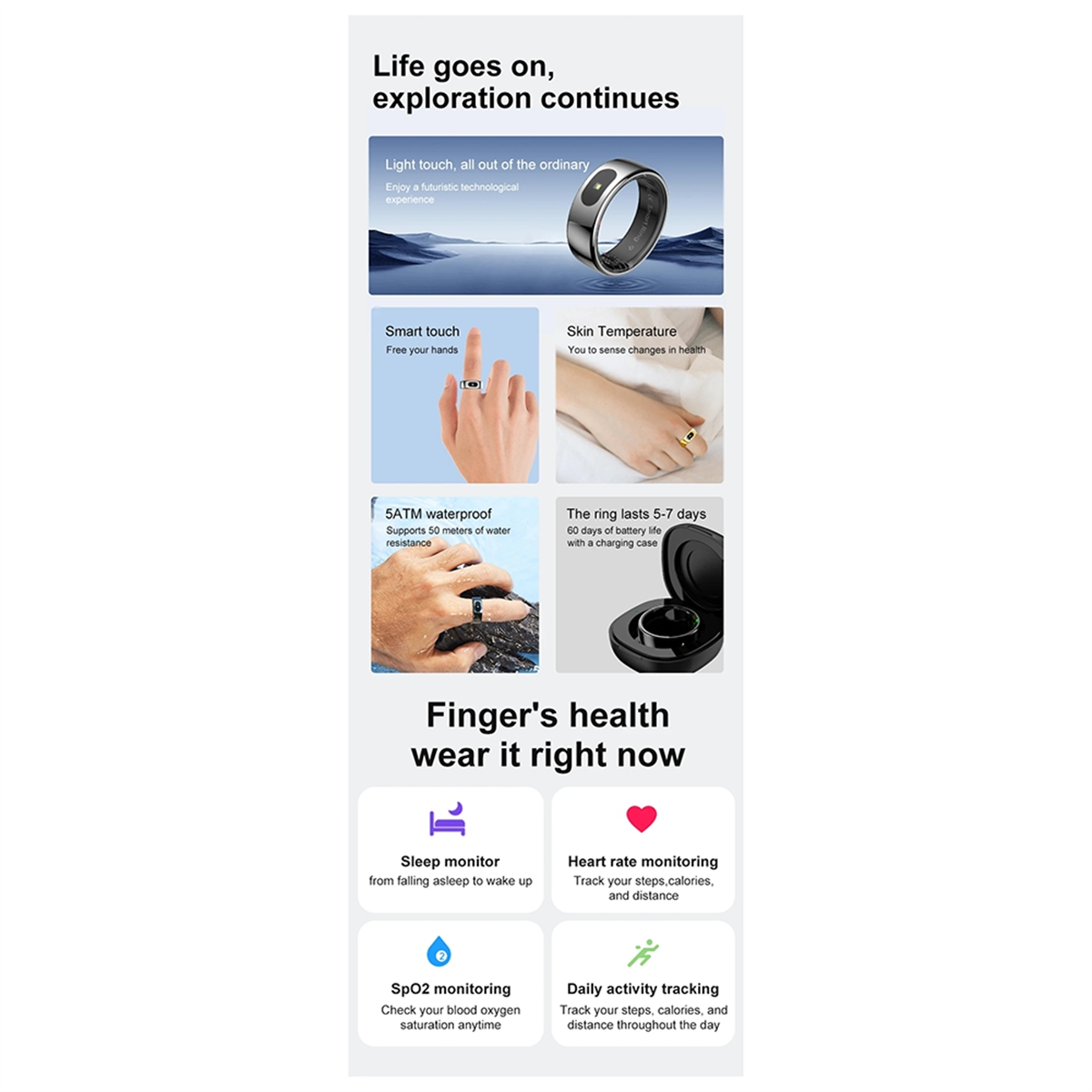 QA88X R08 Waterproof Smart Rin - Temperature Ring Skin 리뷰 및 가격