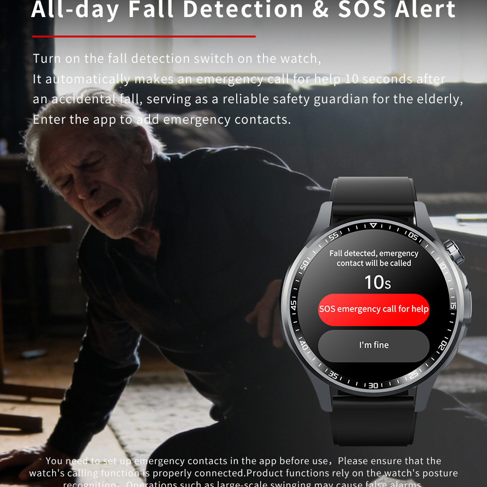 Men Smart Watch All Day Fall D - Fall Detection Watch 리뷰 및 가격
