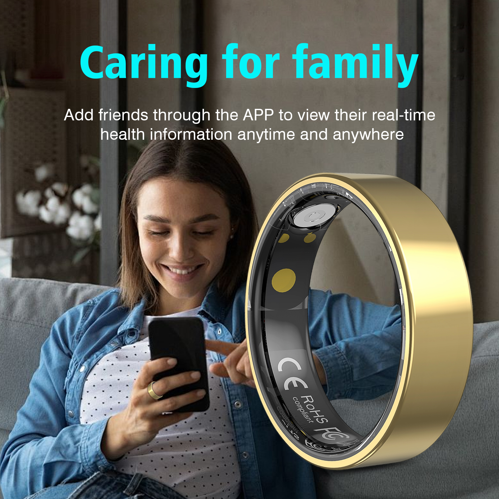 Smart Ring Men Women with Char - Temperature Ring Skin 리뷰 및 가격