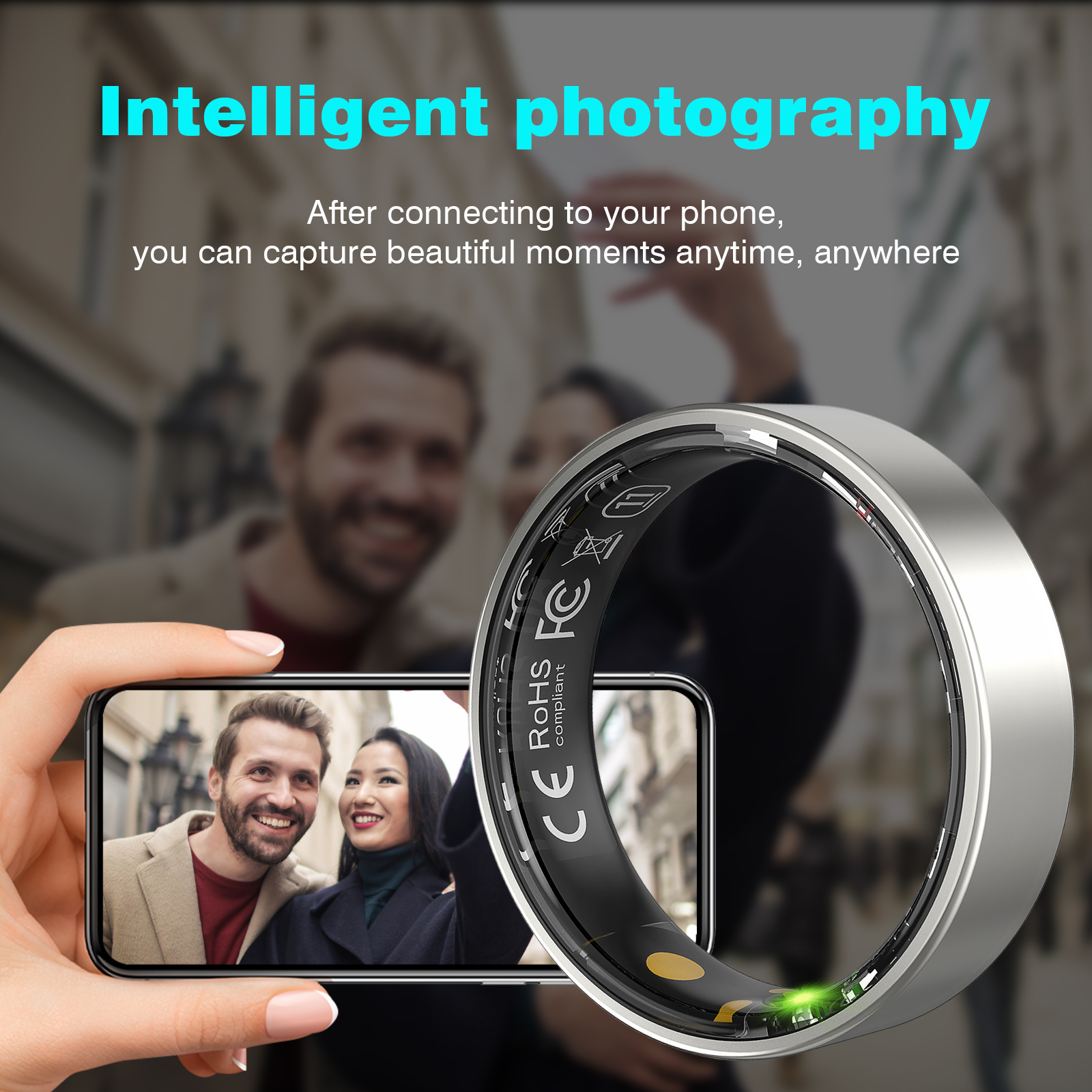 Smart Ring Men Women with Char - Temperature Ring Skin 리뷰 및 가격