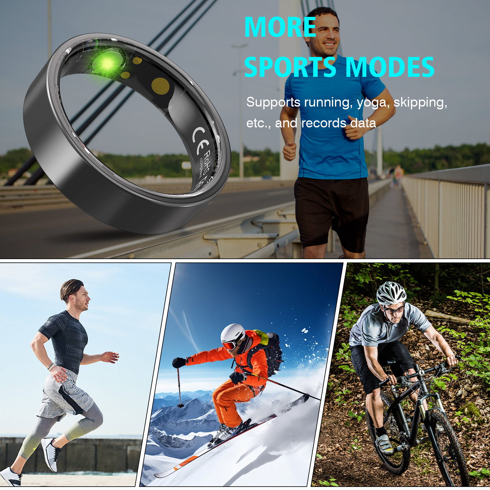 Smart Ring Men Women with Char - Temperature Ring Skin 리뷰 및 가격
