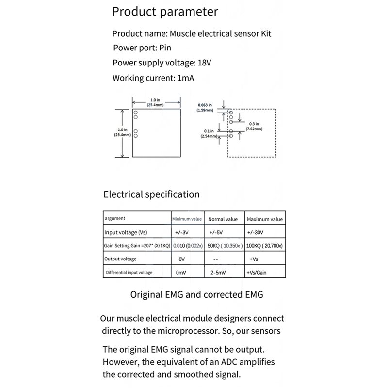 B50B-3X Muscle Electrical Sens - Muscle Sensor Emg 리뷰 및 가격
