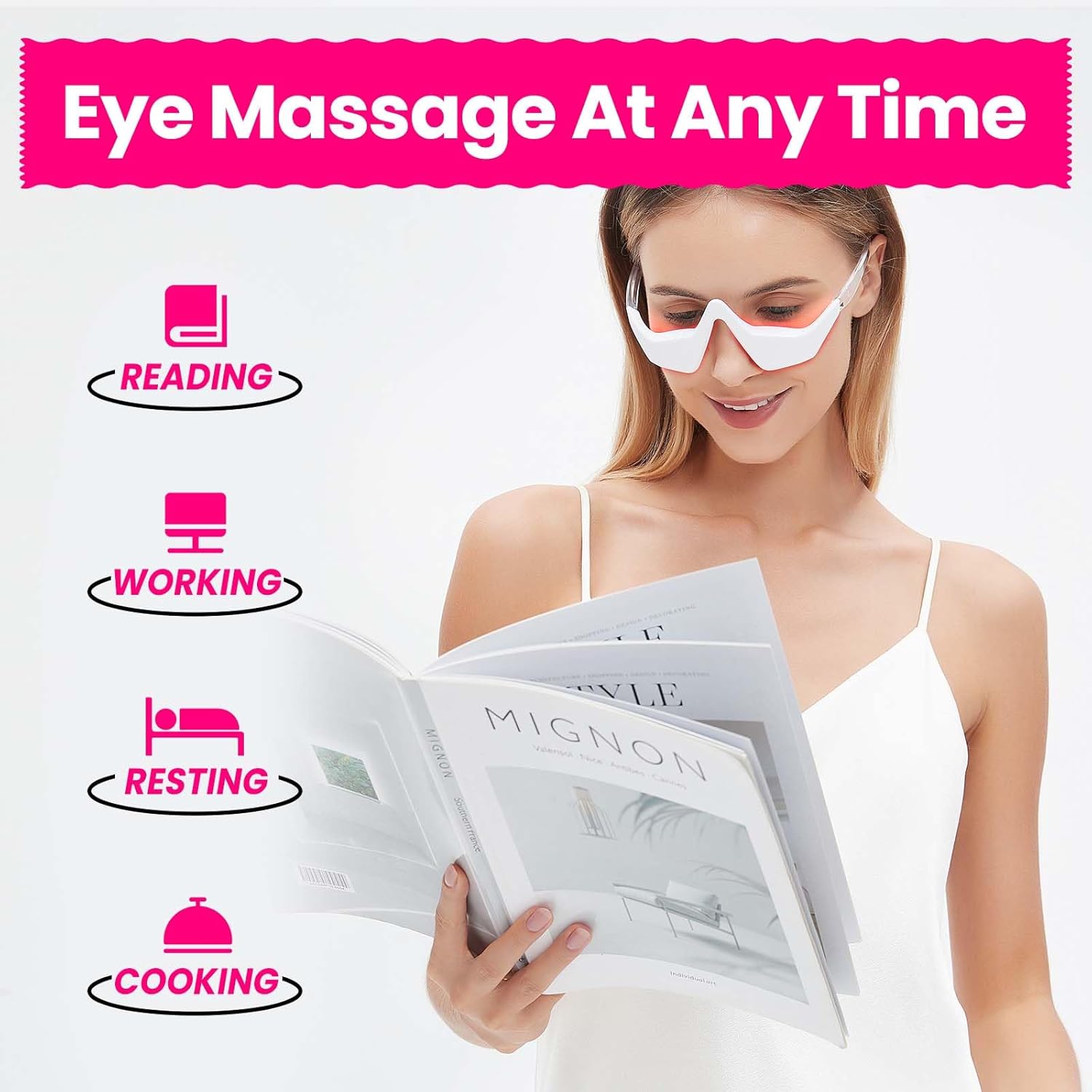 Microcurrent EMS Eye Massager  - Light Therapy Glasses 리뷰 및 가격