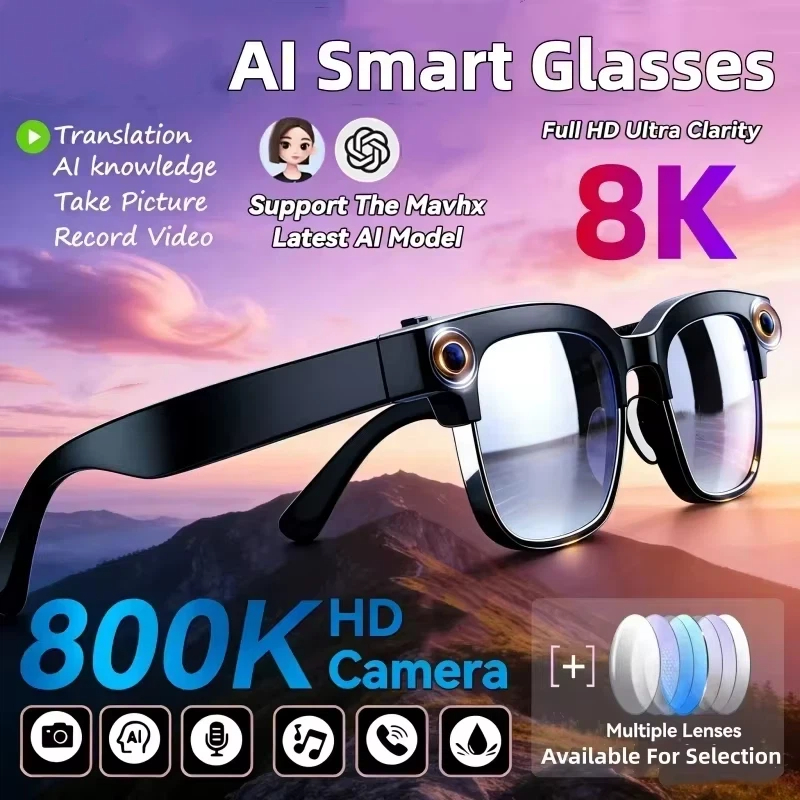 8K AI Smart Glasses Bluetooth  - Smart Glasses Lens 리뷰 및 가격